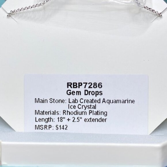Aquamarine Ice Crystal Necklace RBP7286 Gem Drops - Picture 2 of 2